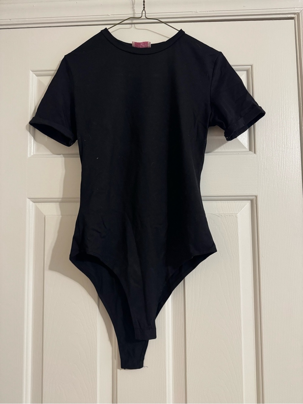 Pink Lily Black Short-Sleeve Kids Bodysuit